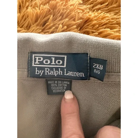 Polo Ralph Lauren Polo Shirt Mens 2XB Tan Classic Pique Short Sleeve Big & Tall - Picture 2 of 5